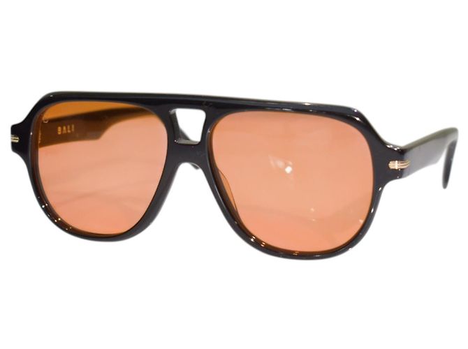 Autre Marque BALI Eyewear S2302 Occhiali da sole Aviator Neri - Lenti Ambra Nero - vista 3
