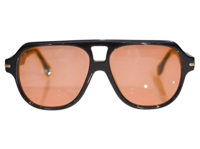 Autre Marque BALI Eyewear S2302 Occhiali da sole Aviator Neri - Lenti Ambra Nero - vista 4