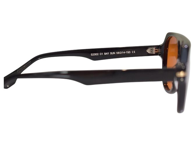 Autre Marque BALI Eyewear S2302 Occhiali da sole Aviator Neri - Lenti Ambra Nero - vista 7