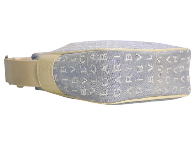 Bulgari Borsa a tracolla Bvlgari Logo Mania Canvas Blu Beige - vista 10