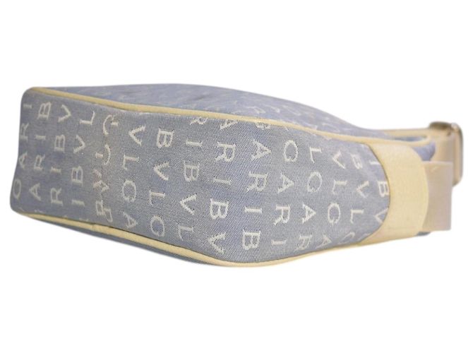 Bulgari Borsa a tracolla Bvlgari Logo Mania Canvas Blu Beige - vista 11