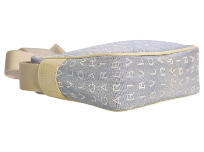 Bulgari Borsa a tracolla Bvlgari Logo Mania Canvas Blu Beige - vista 12