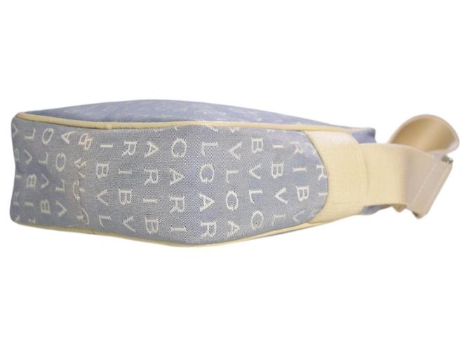 Bulgari Borsa a tracolla Bvlgari Logo Mania Canvas Blu Beige - vista 13