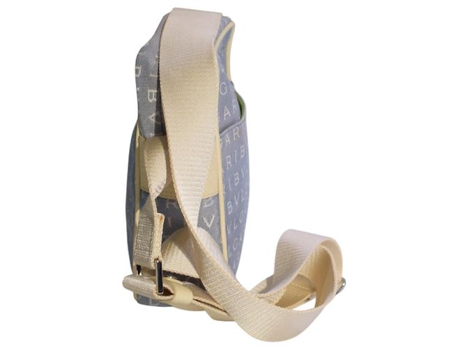 Bulgari Borsa a tracolla Bvlgari Logo Mania Canvas Blu Beige - vista 6