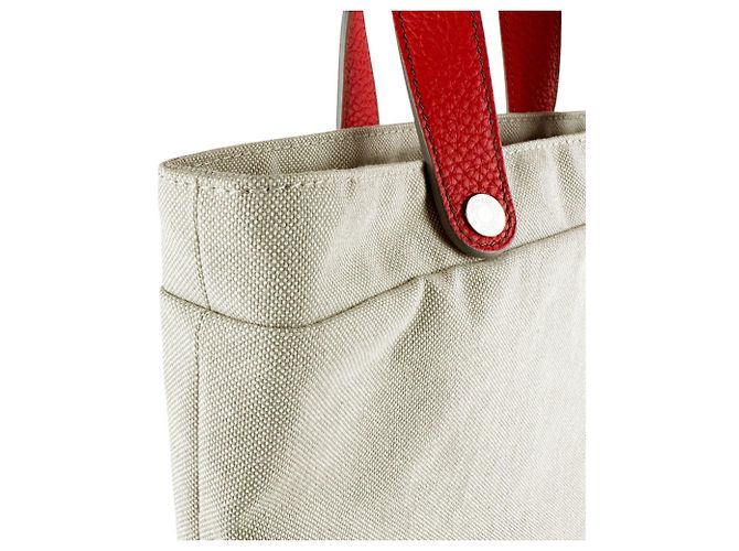 Hermès Hermes Petit H Sac de Toile Handbag Rosso - vista 7