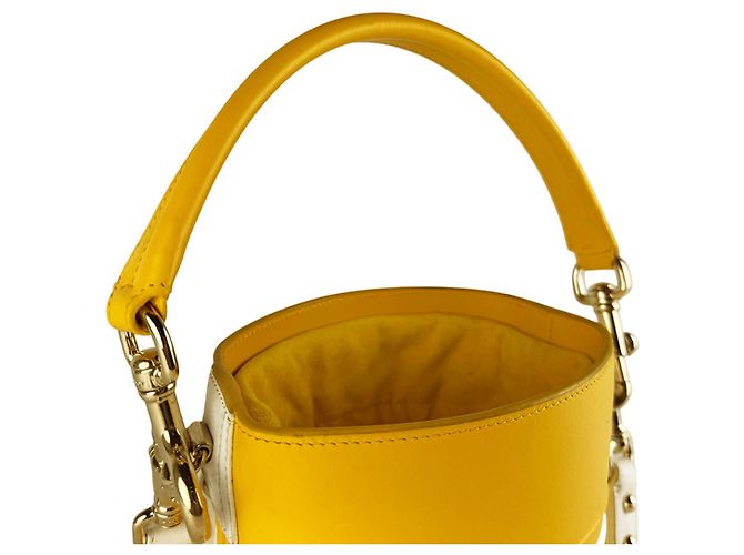 Borsa a tracolla a secchiello Christian Dior Vibe Bianco Giallo - vista 12