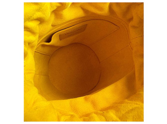 Borsa a tracolla a secchiello Christian Dior Vibe Bianco Giallo - vista 5