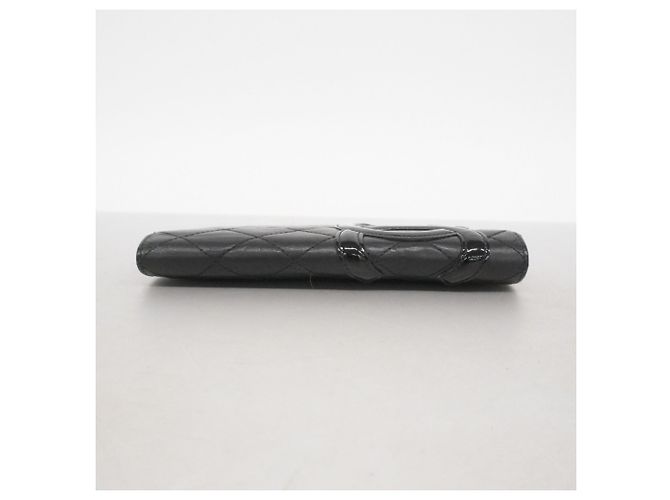 Cartera larga de cordero Cambon Chanel Negro Rosa - vista 2