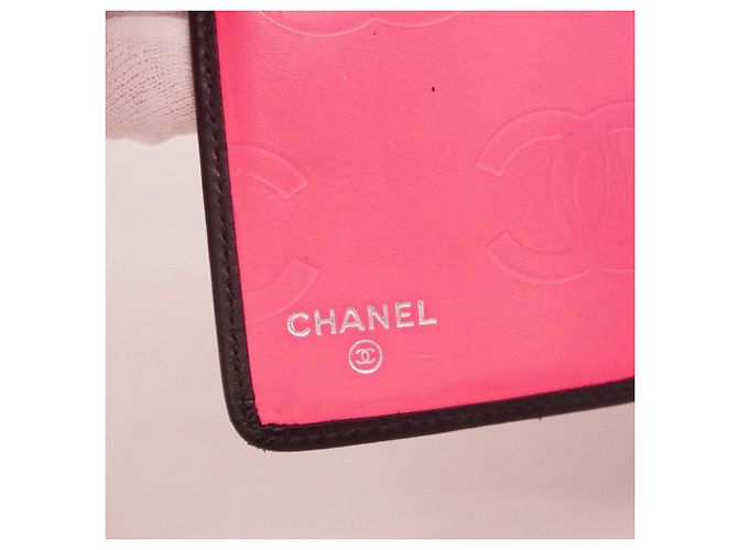 Cartera larga de cordero Cambon Chanel Negro Rosa - vista 4