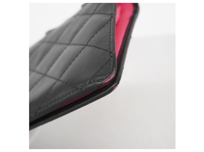 Cartera larga de cordero Cambon Chanel Negro Rosa - vista 5