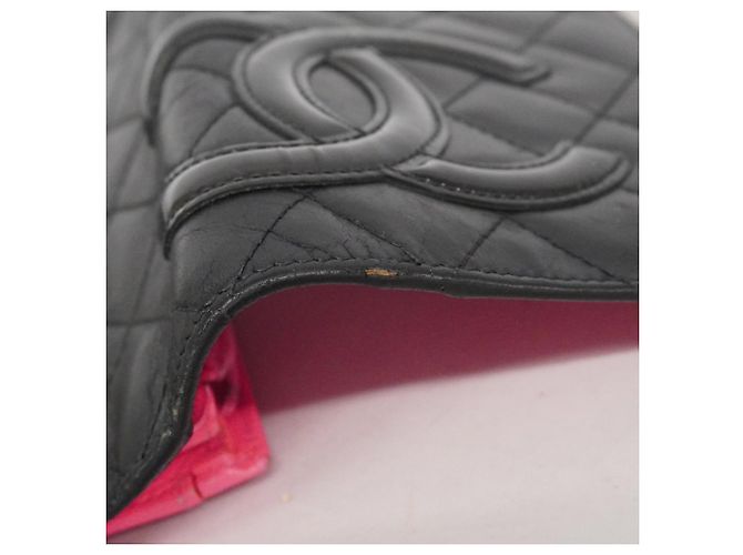 Cartera larga de cordero Cambon Chanel Negro Rosa - vista 6