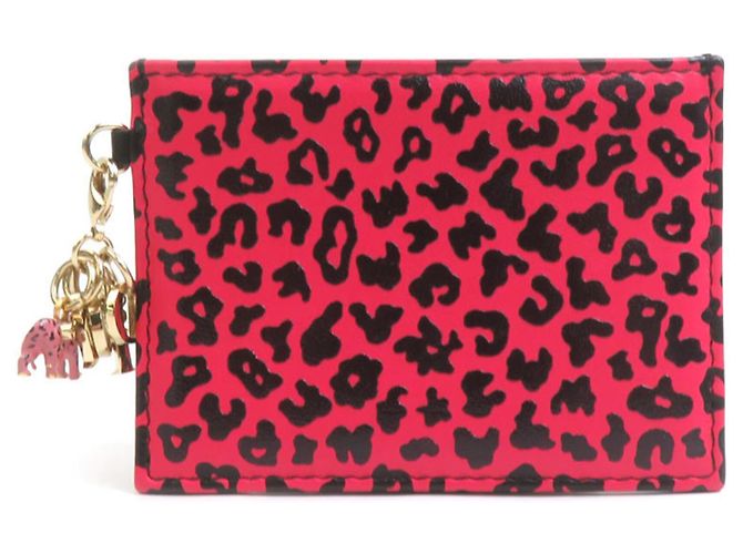 Tarjetero con estampado de leopardo Christian Dior Negro Rosa - vista 2