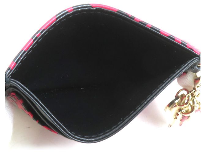 Tarjetero con estampado de leopardo Christian Dior Negro Rosa - vista 3