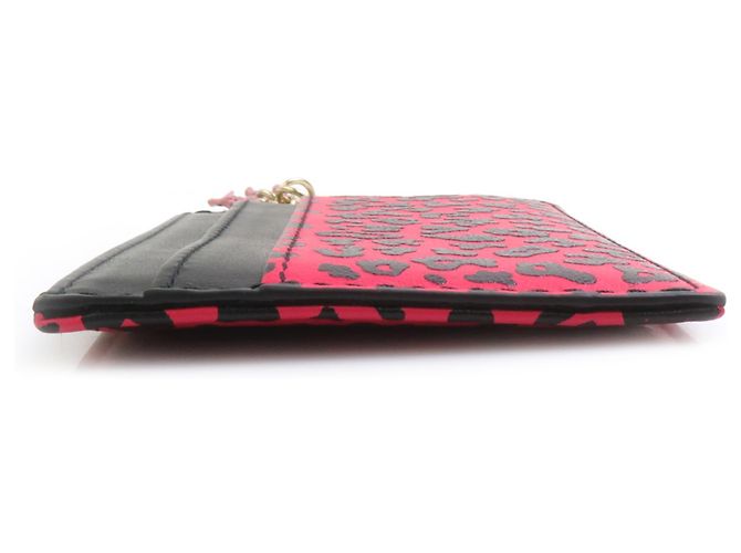 Tarjetero con estampado de leopardo Christian Dior Negro Rosa - vista 4