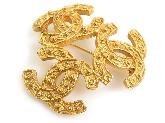 Spilla in metallo dorato Chanel D'oro - vista 2