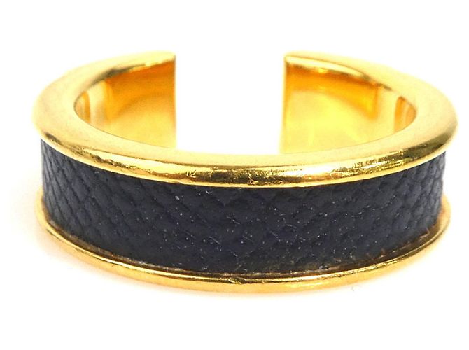 Hermès Hermes Athena Double Clou Band Ring Black Golden - view 3