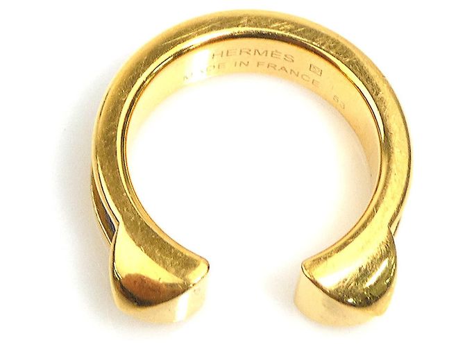 Hermès Hermes Athena Double Clou Band Ring Black Golden - view 5