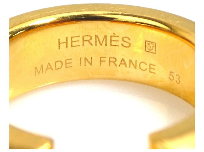 Hermès Hermes Athena Double Clou Band Ring Black Golden - view 7
