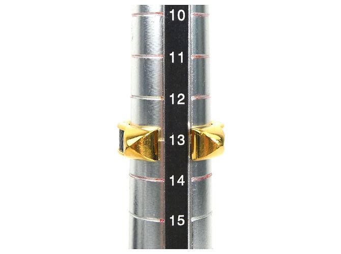 Hermès Hermes Athena Double Clou Band Ring Black Golden - view 8