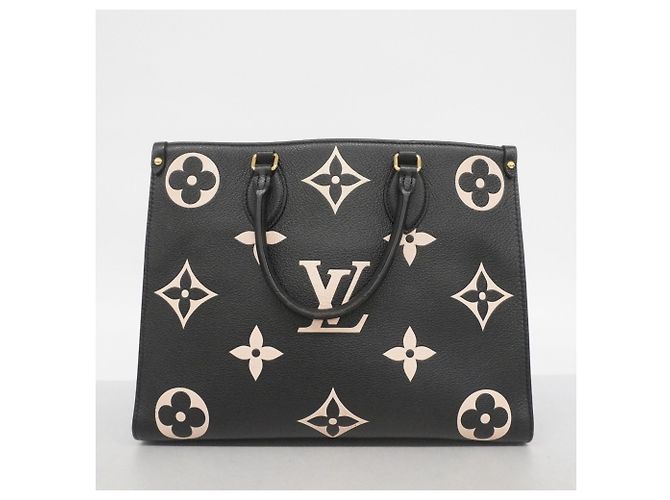 Borsa Tote Louis Vuitton Monogram Empreinte Bicolor OnTheGo MM Nero Beige - vista 9
