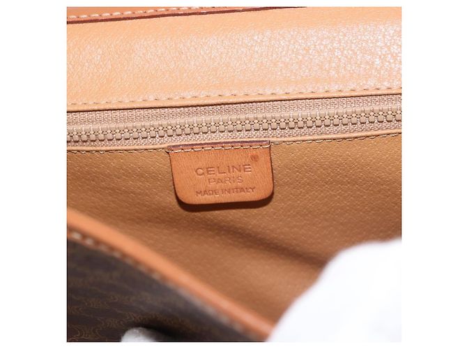 Céline Celine Vintage Macadam Canvas et Cuir Marron - vue 6
