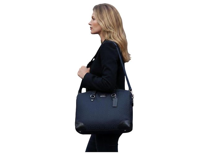 Coach Signature Monogram Laptop-Tasche Schwarz - Ansicht 2