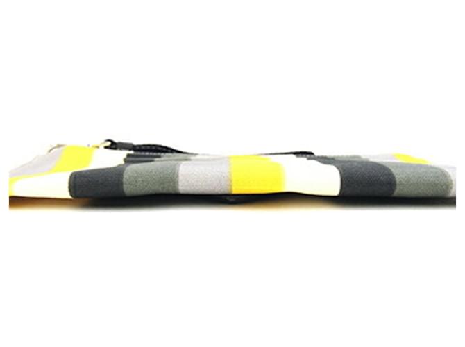 Clutch in tela multicolore e pelle Prada - vista 3
