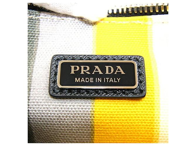 Clutch in tela multicolore e pelle Prada - vista 5