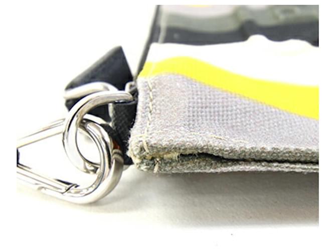Clutch in tela multicolore e pelle Prada - vista 6