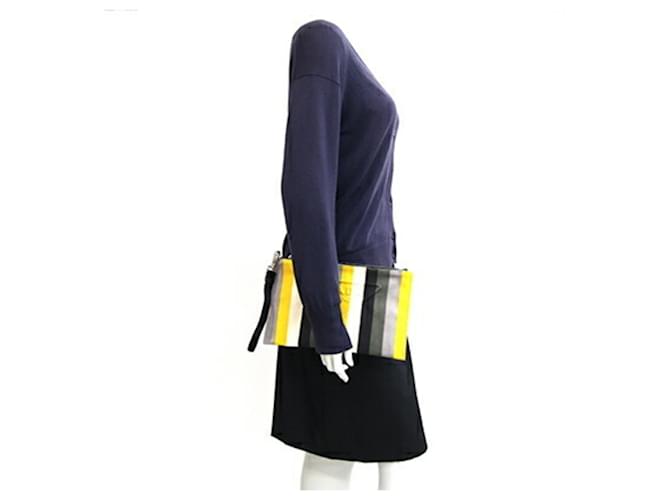 Clutch in tela multicolore e pelle Prada - vista 7