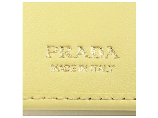 Cartera bi-fold Prada de cuero amarilla Amarillo - vista 5