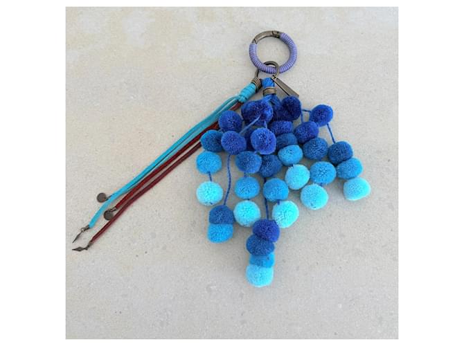 Autre Marque Nannacay Charm Pom-Pom Blu Multicolore Paglia - vista 3