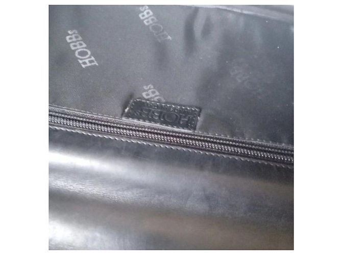 Hobbs Clutch a Bustina in Pelle Nera Nero - vista 3