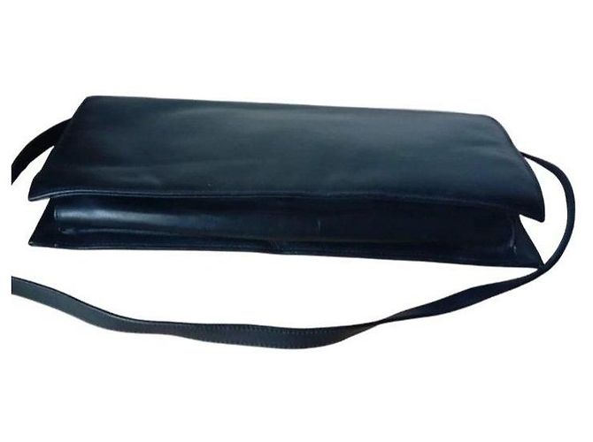 Hobbs Clutch a Bustina in Pelle Nera Nero - vista 4