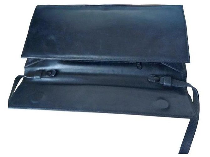 Hobbs Clutch a Bustina in Pelle Nera Nero - vista 5