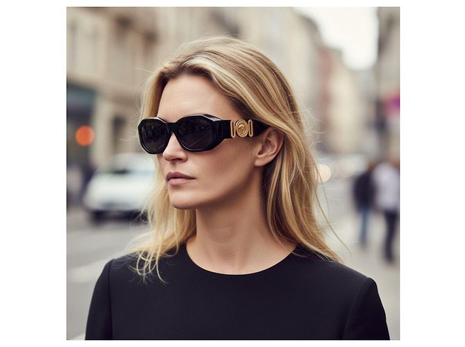 Versace Medusa Biggie Occhiali da Sole Nero D'oro - vista 2