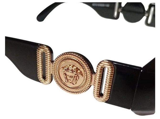 Versace Medusa Biggie Occhiali da Sole Nero D'oro - vista 4
