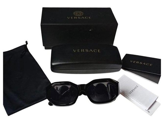 Versace Medusa Biggie Occhiali da Sole Nero D'oro - vista 7