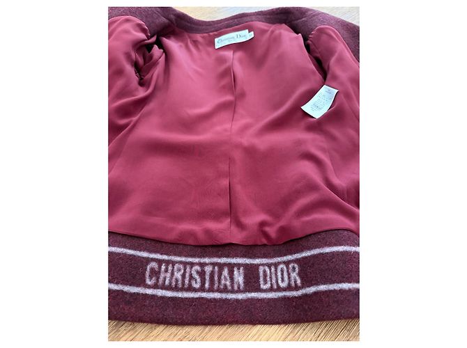 Christian Dior Blazer de lana granate Roja Burdeos - vista 7