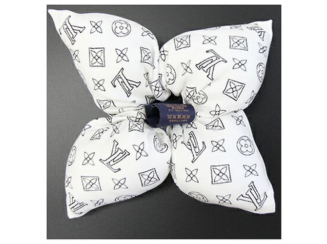 Scrunchie Louis Vuitton Fleur Piqué Bianco - vista 2