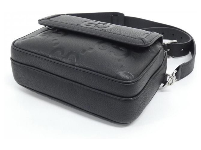 Borsa a tracolla in pelle GG nera Gucci Nero - vista 3