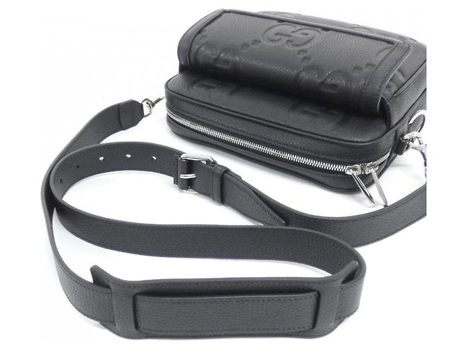 Borsa a tracolla in pelle GG nera Gucci Nero - vista 4
