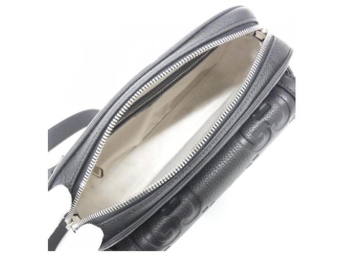 Borsa a tracolla in pelle GG nera Gucci Nero - vista 5