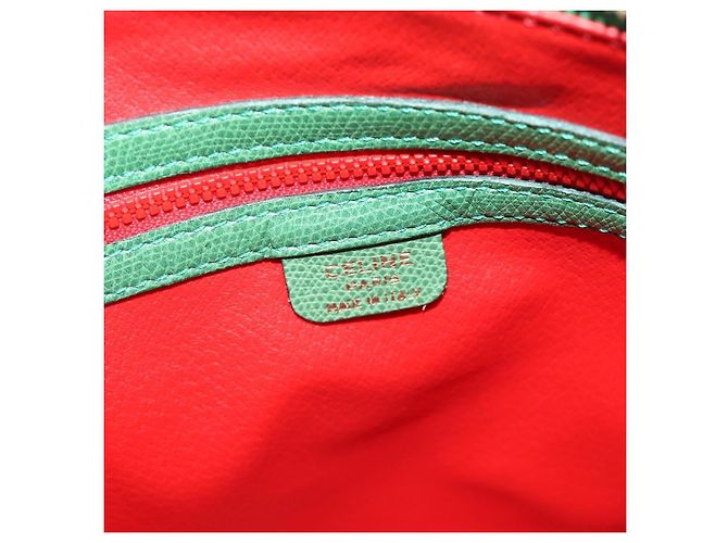 Céline Celine Vintage Convertible Bowler in pelle Medium Verde - vista 7