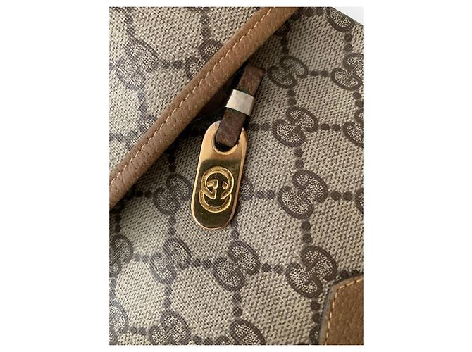 Borsa Tote Gucci GG Supreme Marrone Rosso Beige Verde - vista 11