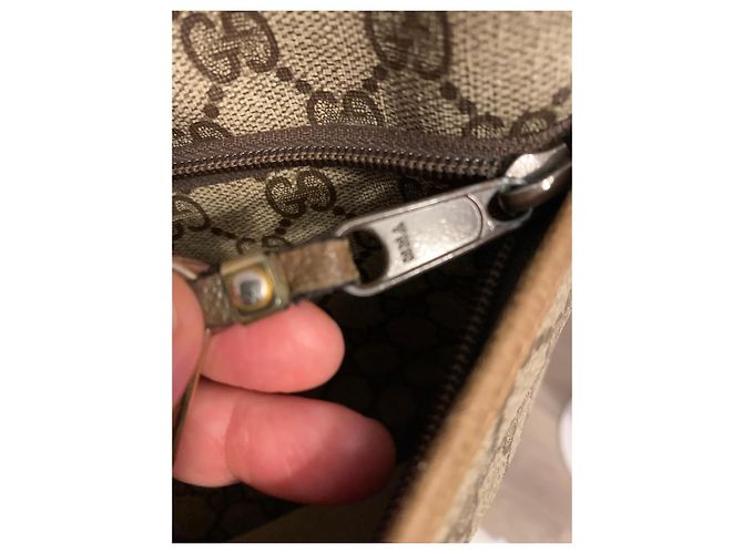 Borsa Tote Gucci GG Supreme Marrone Rosso Beige Verde - vista 7
