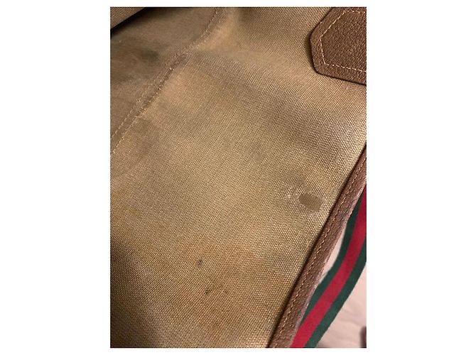 Borsa Tote Gucci GG Supreme Marrone Rosso Beige Verde - vista 9