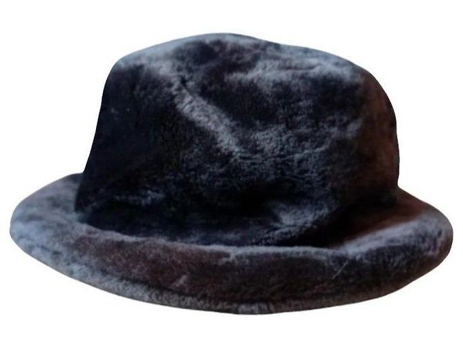 Moschino Cheap and Chic Kunstpelz Fedora Hut Braun - Ansicht 2