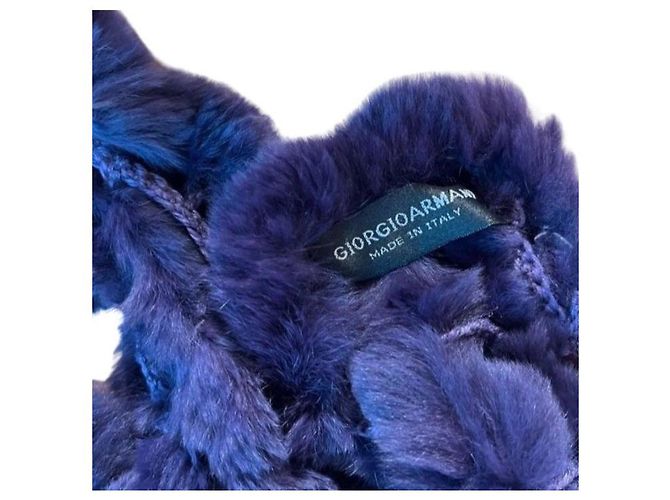 Giorgio Armani Sciarpa in pelliccia di coniglio viola Porpora - vista 3
