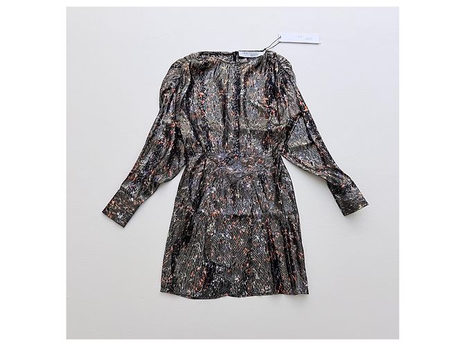 Vestido mini de lamé de mezcla de seda estampado Moseny de IRO Negro Metálico - vista 3